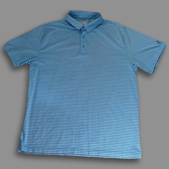 Under Armour Other - Under Armour HeatGear Loose Striped Polo Shirt Men's Size 2XL